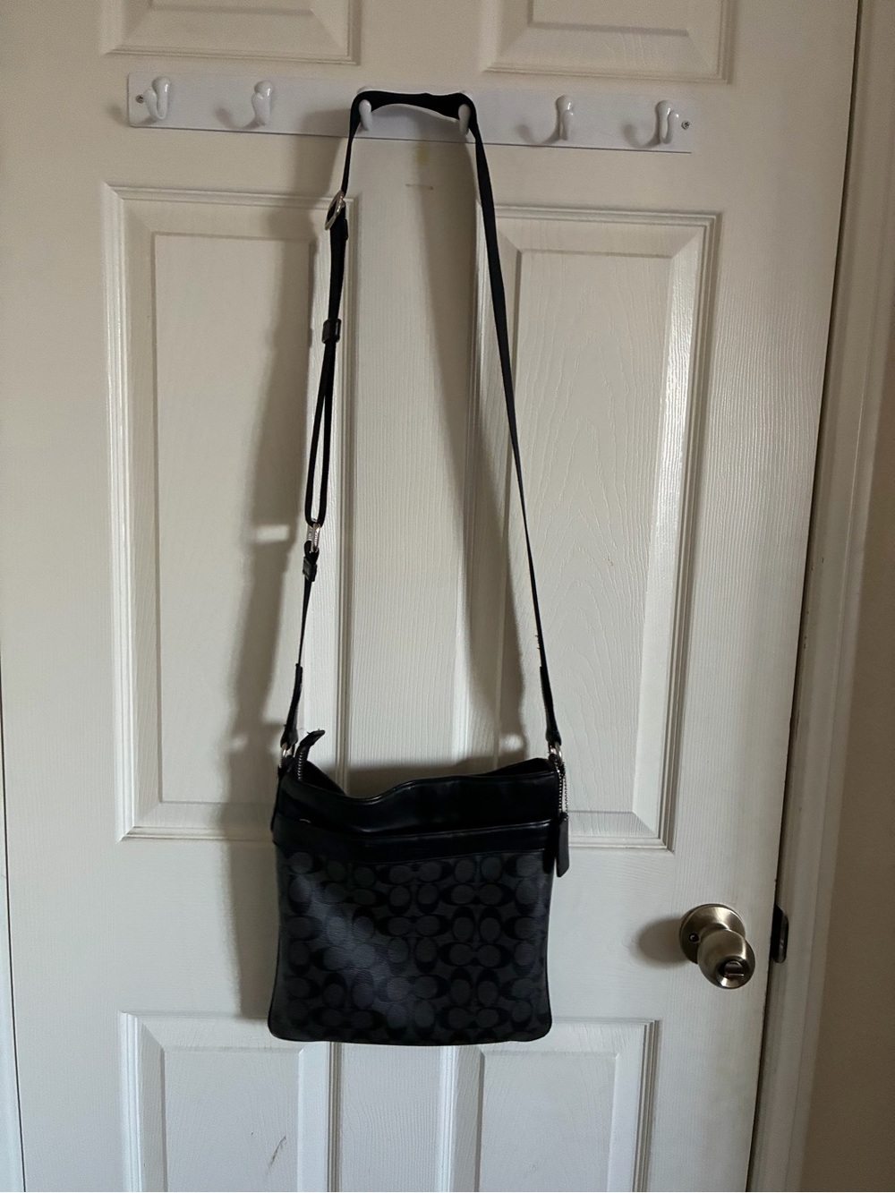 Coach Black and Charcoal Signature Crossbody Bag